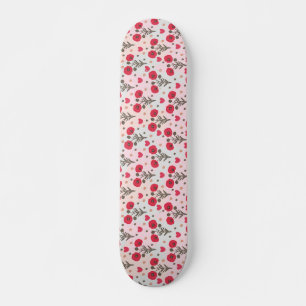 Skateboard patrón de amapola sin fisuras