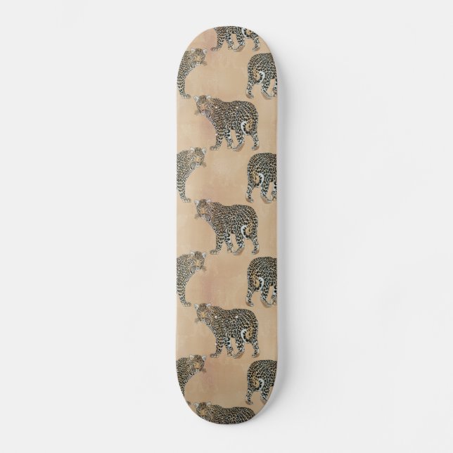 Skateboard Patrón de animales del Leopardo Dorado simple (Anverso)