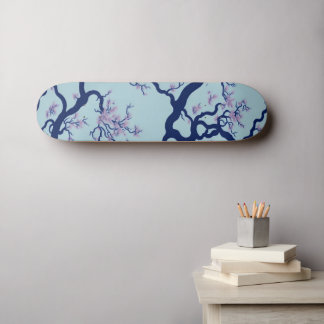 Skateboard Patrón de árbol de flores de cerezo