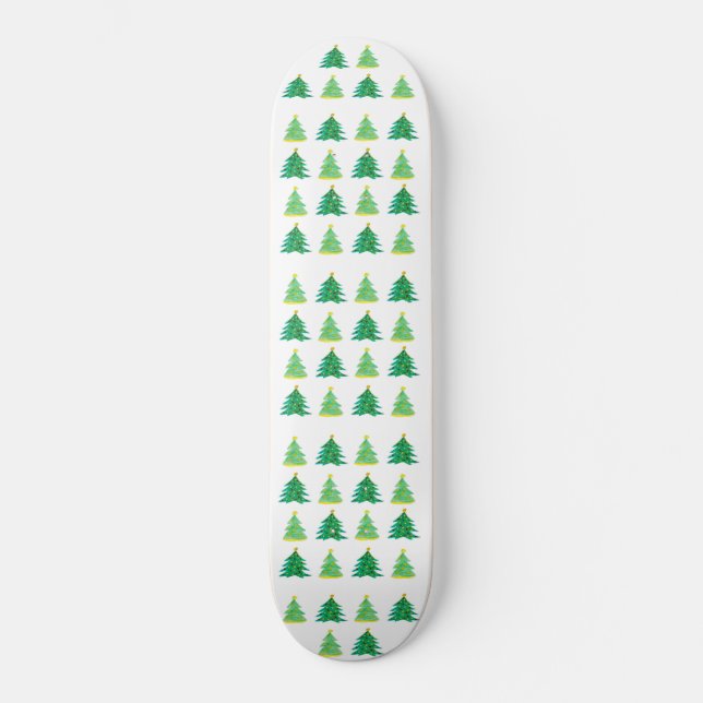 Skateboard Patrón de árbol de Navidad (Anverso)
