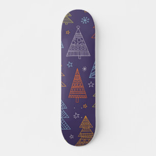 Skateboard patrón de árbol de Navidad