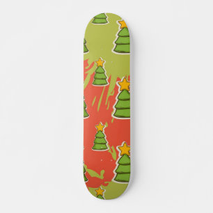 Skateboard patrón de árbol de Navidad