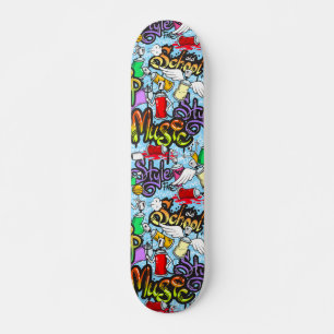 Skateboard Patrón de arte de grafiti de moda