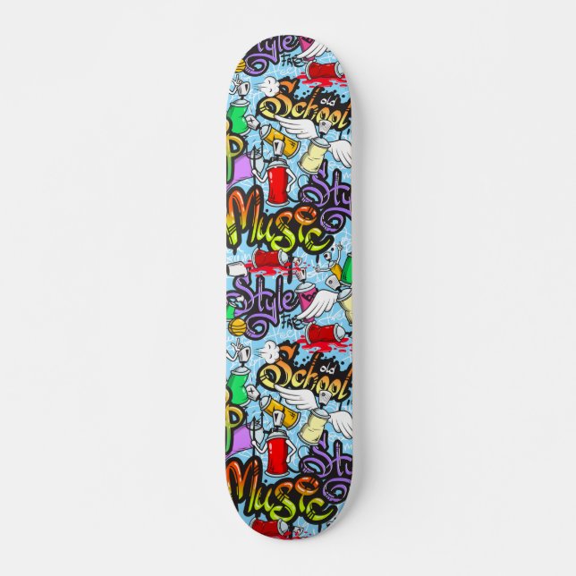 Skateboard Patrón de arte de grafiti de moda  (Anverso )