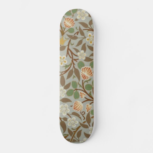 Skateboard Patrón de arte de las flores de William Morris Clo (Anverso)