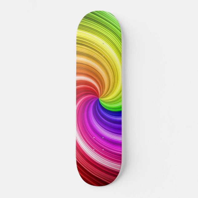 Skateboard Patrón de arte de remolque de arcoiris en espiral  (Anverso)
