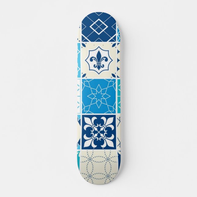 Skateboard Patrón de azulejos de cerámica (Anverso )