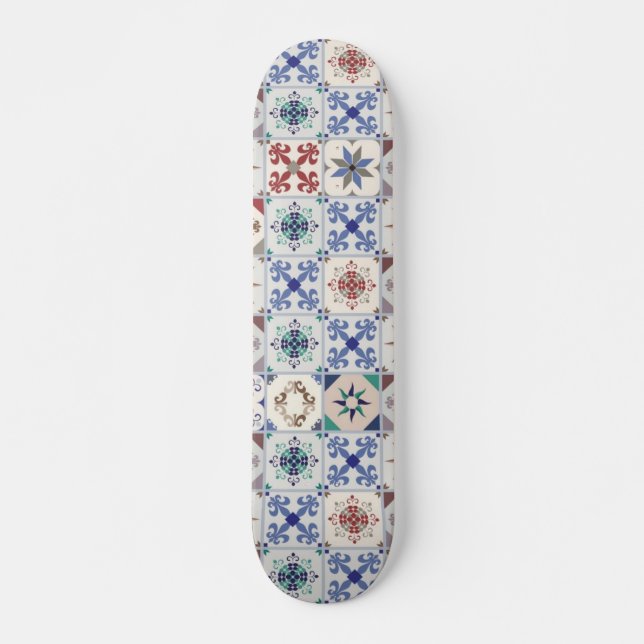 Skateboard Patrón de azulejos de cerámica (Anverso )