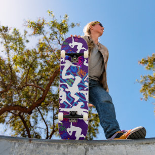 Skateboard Patrón de baile HipHop.w D Purple BG