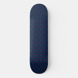 Skateboard Patrón de Baldosa Floral Decorativa