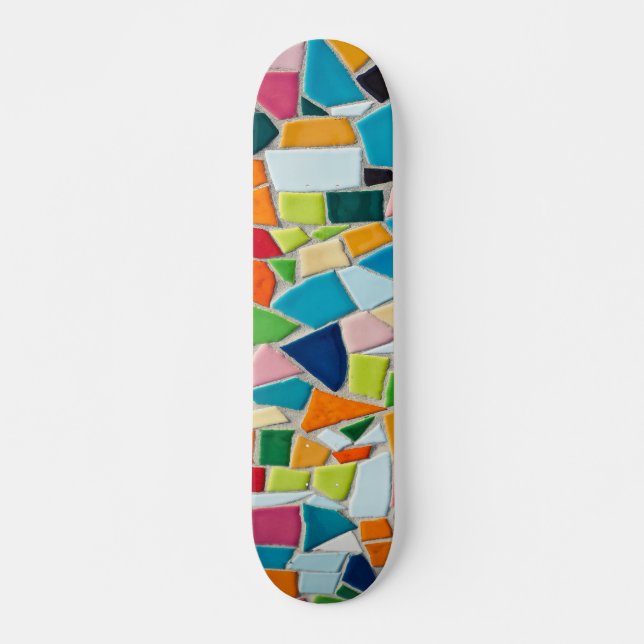 Skateboard Patrón de baldosas de mosaico colorido (Anverso )