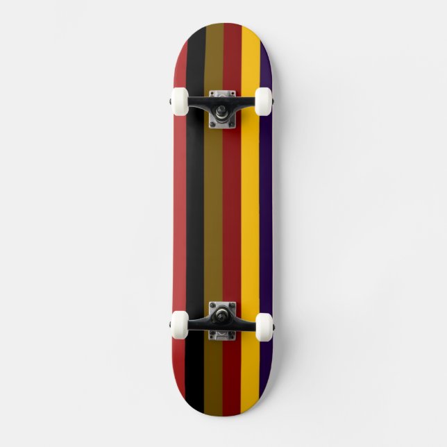 Skateboard Patrón de bandas de color retro (Anverso)