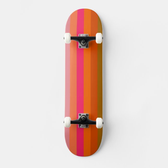 Skateboard Patrón de bandas de color retro 11 (Anverso)