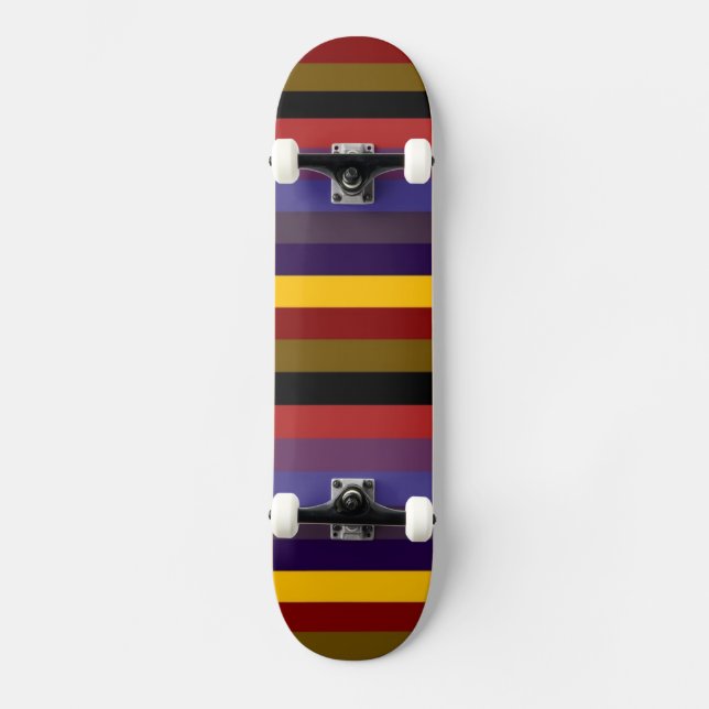 Skateboard Patrón de bandas de color retro 11 (Anverso)