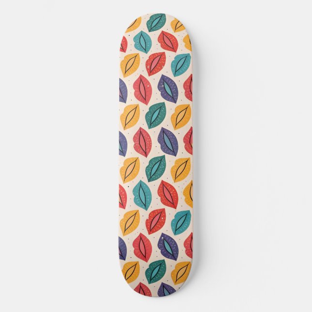 Skateboard Patrón de beso (Anverso)