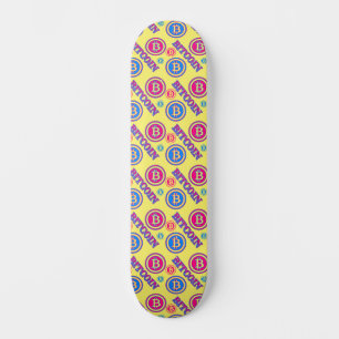 Skateboard Patrón de Bitcoin colorido