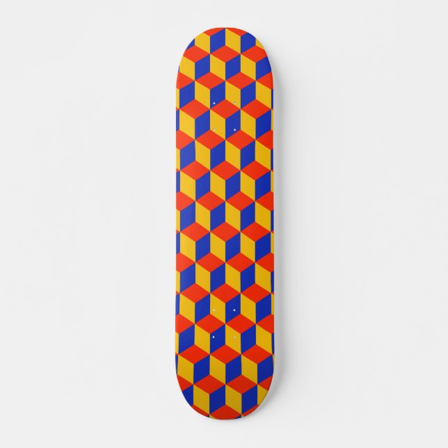 Skateboard Patrón de bloque 01 - Retro (Anverso )