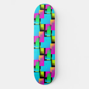 Skateboard Patrón de bloque abstracto retro