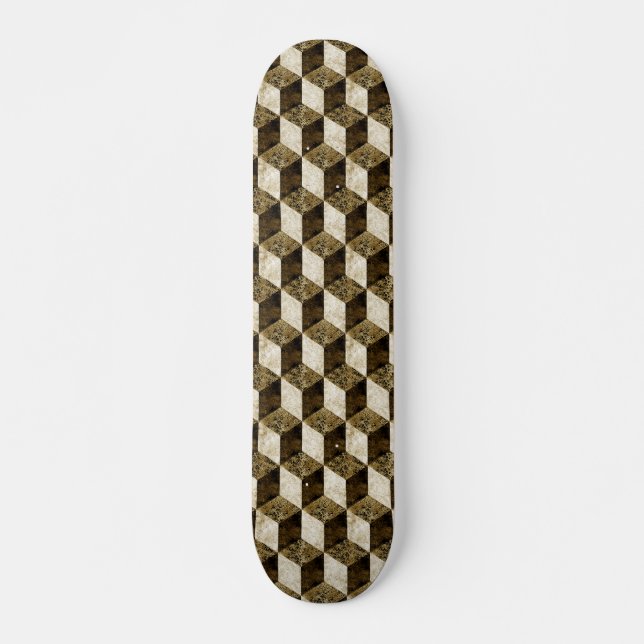 Skateboard Patrón de bloques antiguos 02 - retro (Anverso )
