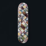 Skateboard Patrón de bloques de color moderno de madera rústi<br><div class="desc">Este diseño rústico y moderno presenta un patrón de bloques de madera coloridos.</div>