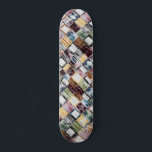 Skateboard Patrón de bloques de color moderno de madera rústi<br><div class="desc">Este diseño rústico y moderno presenta un patrón de bloques de madera coloridos.</div>