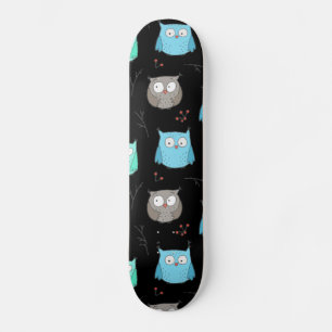 Skateboard Patrón de búhos y ramas