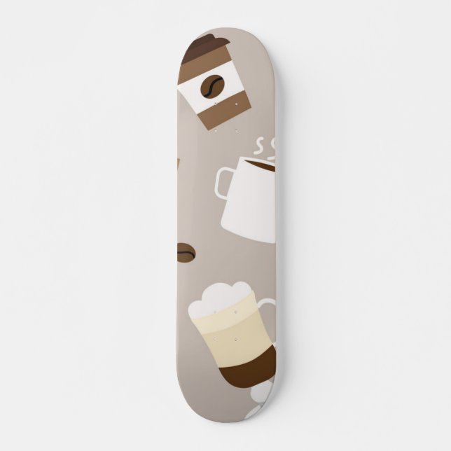 Skateboard Patrón de café (Anverso )