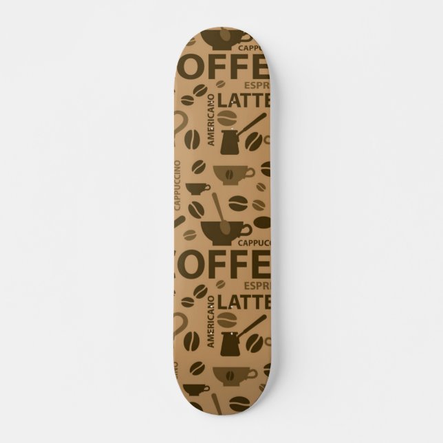 Skateboard Patrón de café (Anverso )