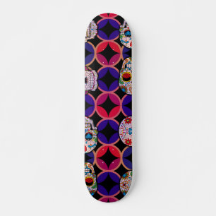 Skateboard Patrón de calaveras azucareras