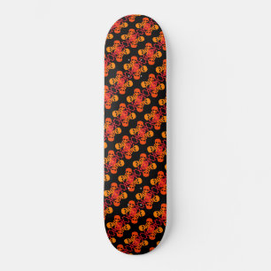Skateboard Patrón de calaveras y huesos cruzados