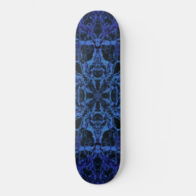 Skateboard Patrón de caleidoscopio azul (Anverso)