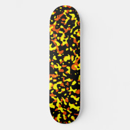 Skateboard Patrón de camuflaje amarillo y Naranja brillante d