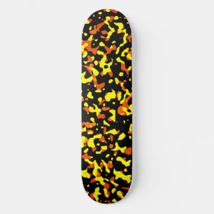 Skateboard Patrón de camuflaje amarillo y Naranja brillante d