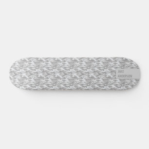 Skateboard Patrón de Camuflaje en Gris triple