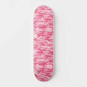 Skateboard Patrón de camuflaje femenino rosa