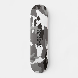 Skateboard Patrón de camuflaje gris