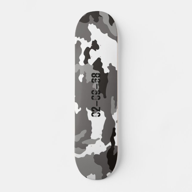 Skateboard Patrón de camuflaje gris (Anverso)
