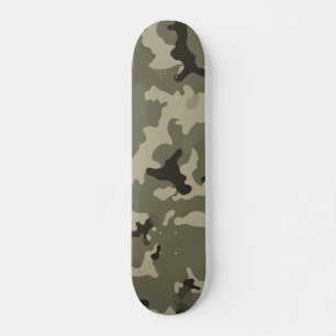 Skateboard Patrón de camuflaje verde atenuado