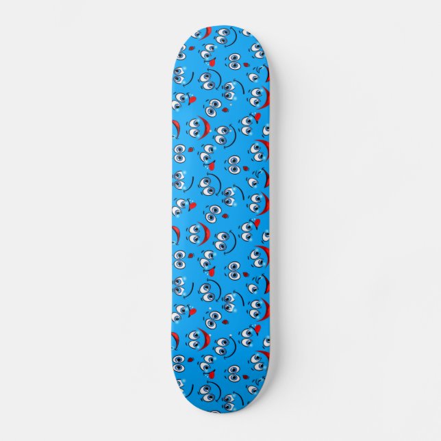 Skateboard Patrón de cara de Personalizado azul (Anverso)