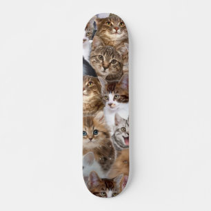 Skateboard Patrón de caras de gato