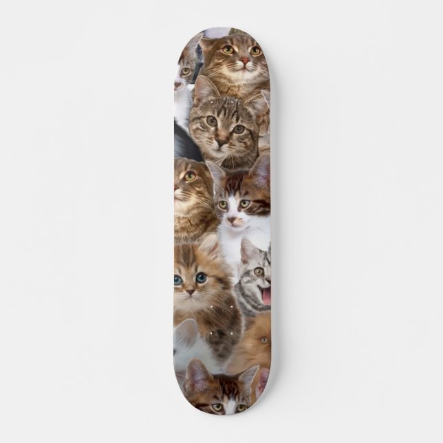 Skateboard Patrón de caras de gato (Anverso )