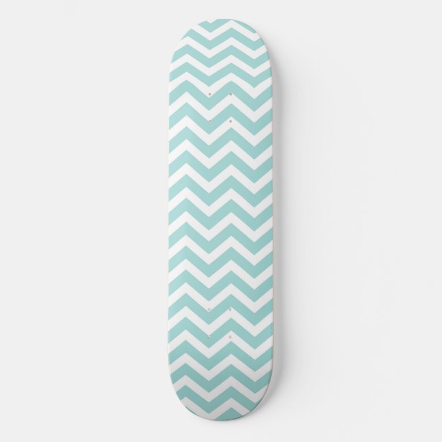 Skateboard Patrón de chevron Aqua (Anverso)