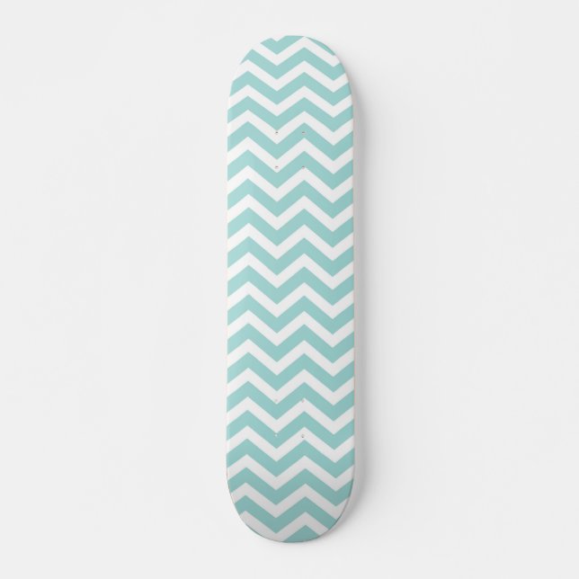 Skateboard Patrón de chevron Aqua (Anverso )