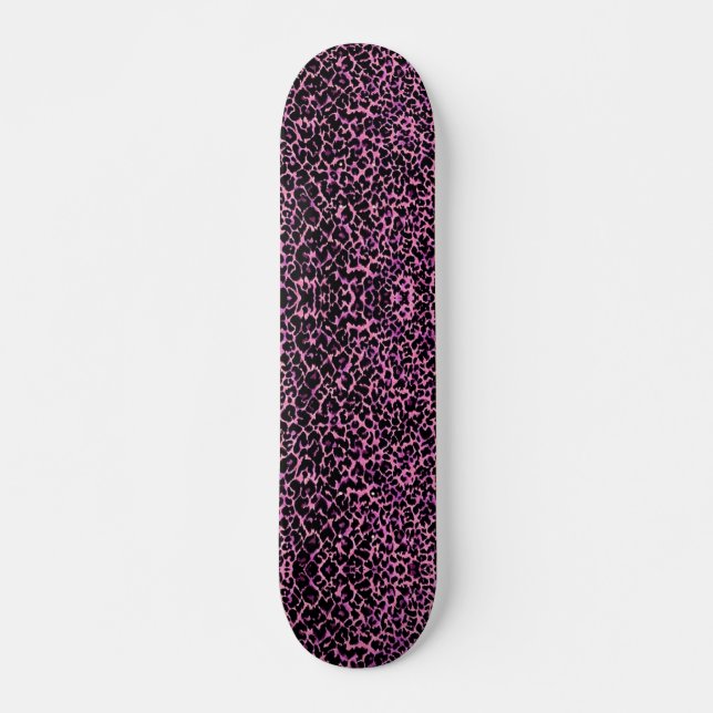 Skateboard Patrón de chita rosa y negro (Anverso )