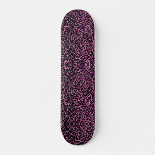 Skateboard Patrón de chitas rosadas y negras