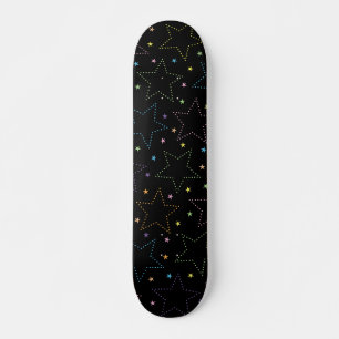 Skateboard Patrón de cielo estrellado mágico colorido