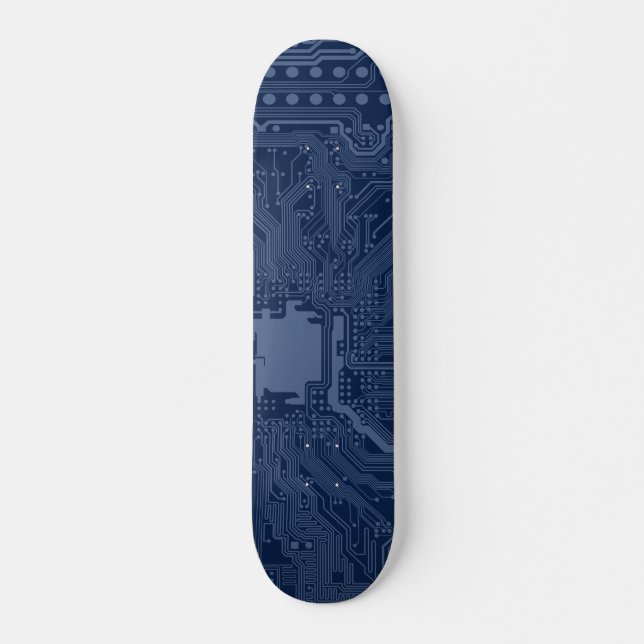 Skateboard Patrón de circuito de la tarjeta madre azul geek (Anverso )