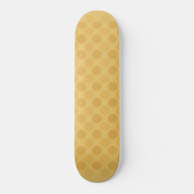 Skateboard Patrón de círculos amarillos retro (Anverso)