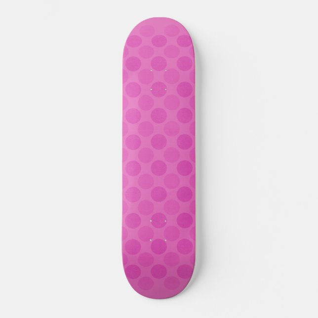 Skateboard Patrón de círculos rosados retro (Anverso)