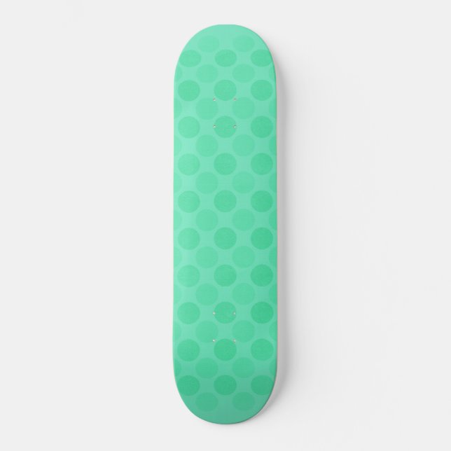 Skateboard Patrón de círculos verdes retro (Anverso)